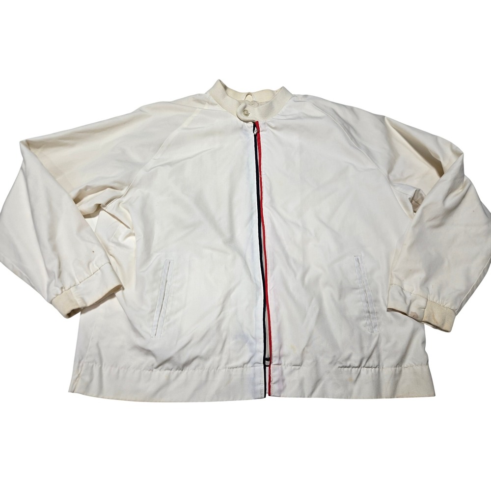 Vintage Retro Racing‎ Stripe Zip Jacket Raglan Sleeve Lightweight XL As Is